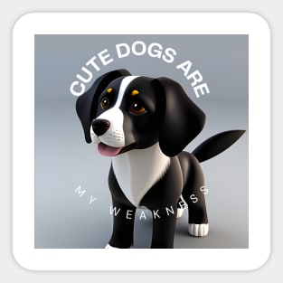 Cute Dogs Are My Weakness Sticker